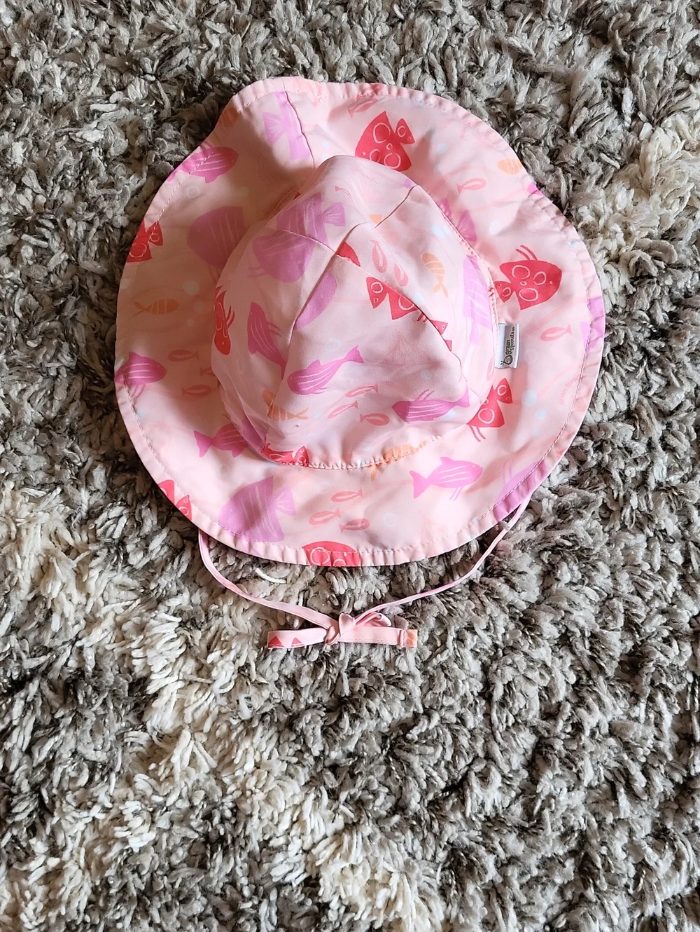 Pink Fish Print Sun Hat for Kids - Lightweight Bucket Hat